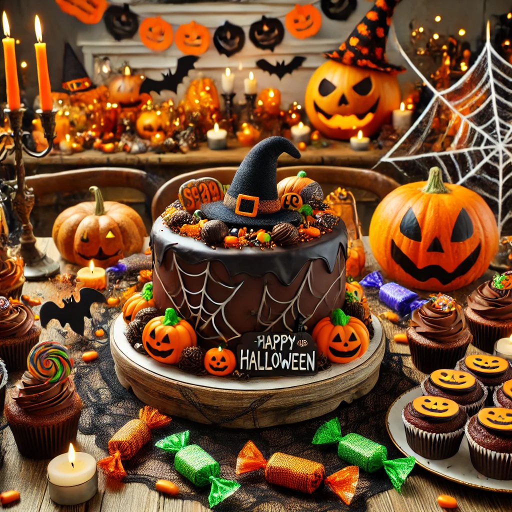 halloween chocolate cake 3d animated